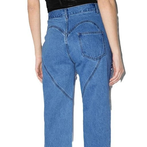 Damenjeans mit Cut-Outs und Glitzer-Details, Größe Valenzora
