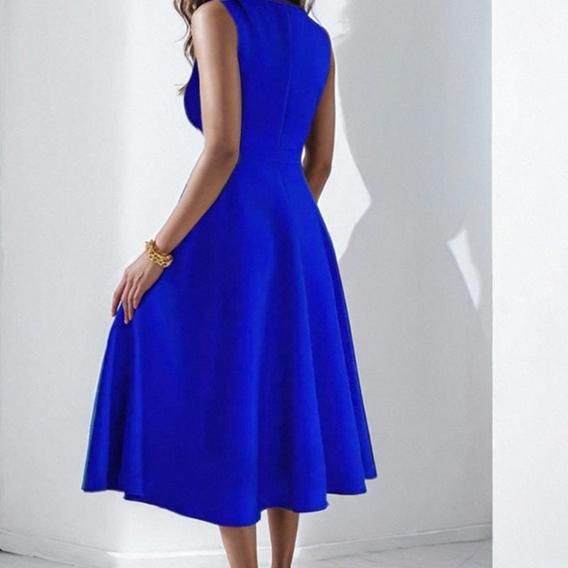 Elegantes und luftiges Damenkleid mit V-Ausschnitt, Größe