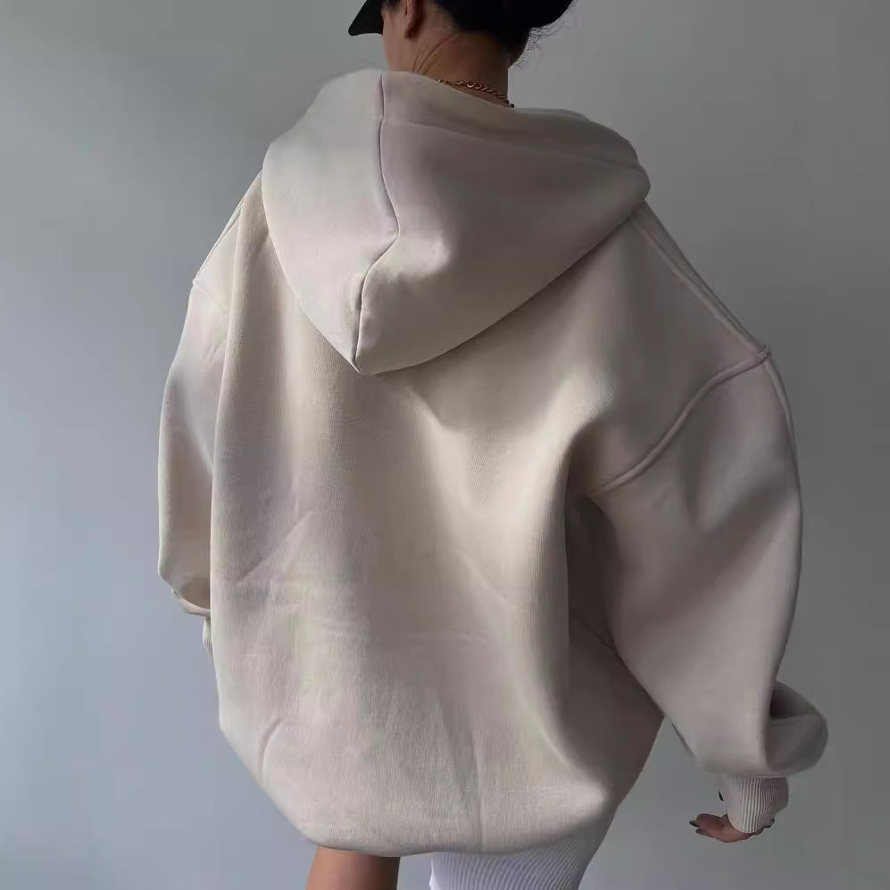 Women's oversized hoodie with kangaroo pocket and comfortable fit, size S