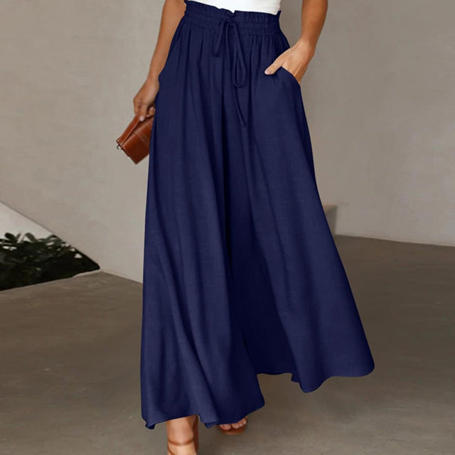 Valenzora | Lightweight women's wide-leg linen trousers for spring and summer