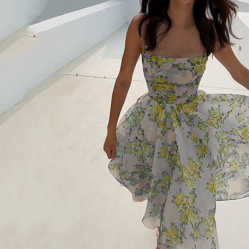 Valenzora | Elegant strap print High-quality dress