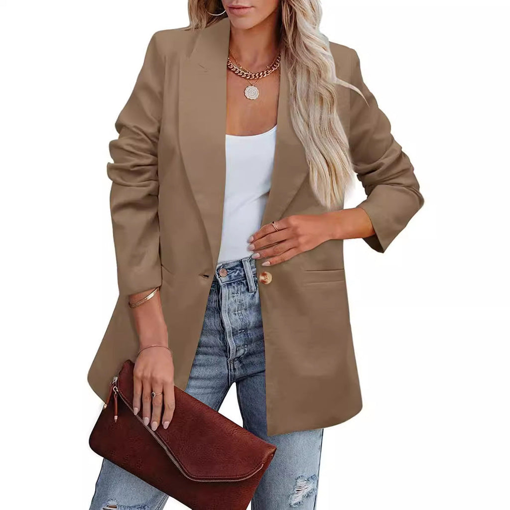 Eleganter Damen-Blazer in lässigem Schnitt mit zwei Taschen, Größe S