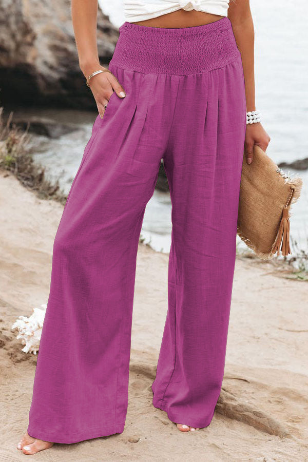 Valenzora | Cotton Linen Trousers with High Waist