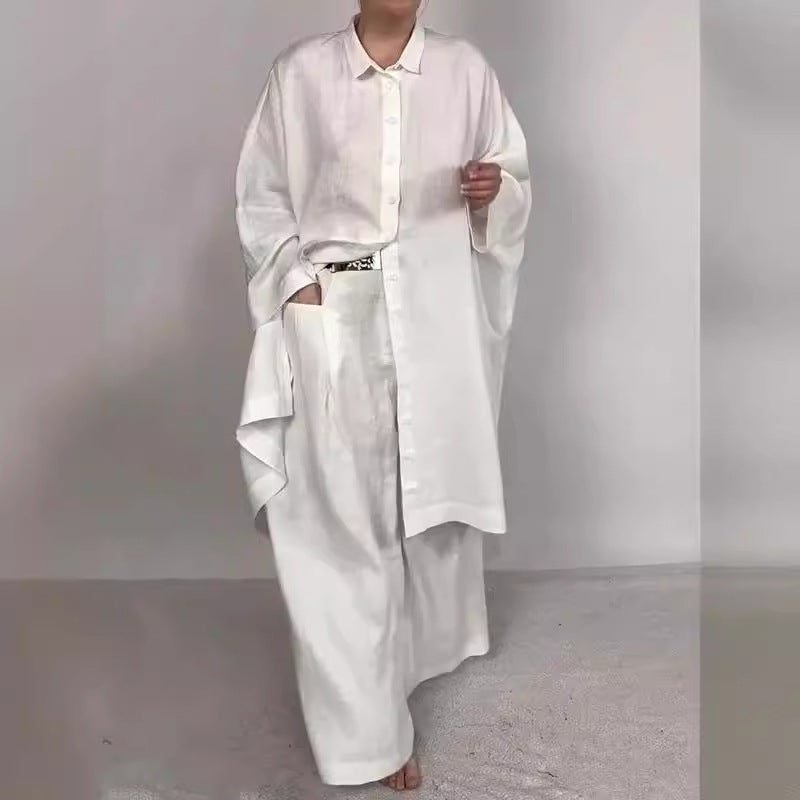 Valenzora | Solid Color Wide Leg Two-Piece Set