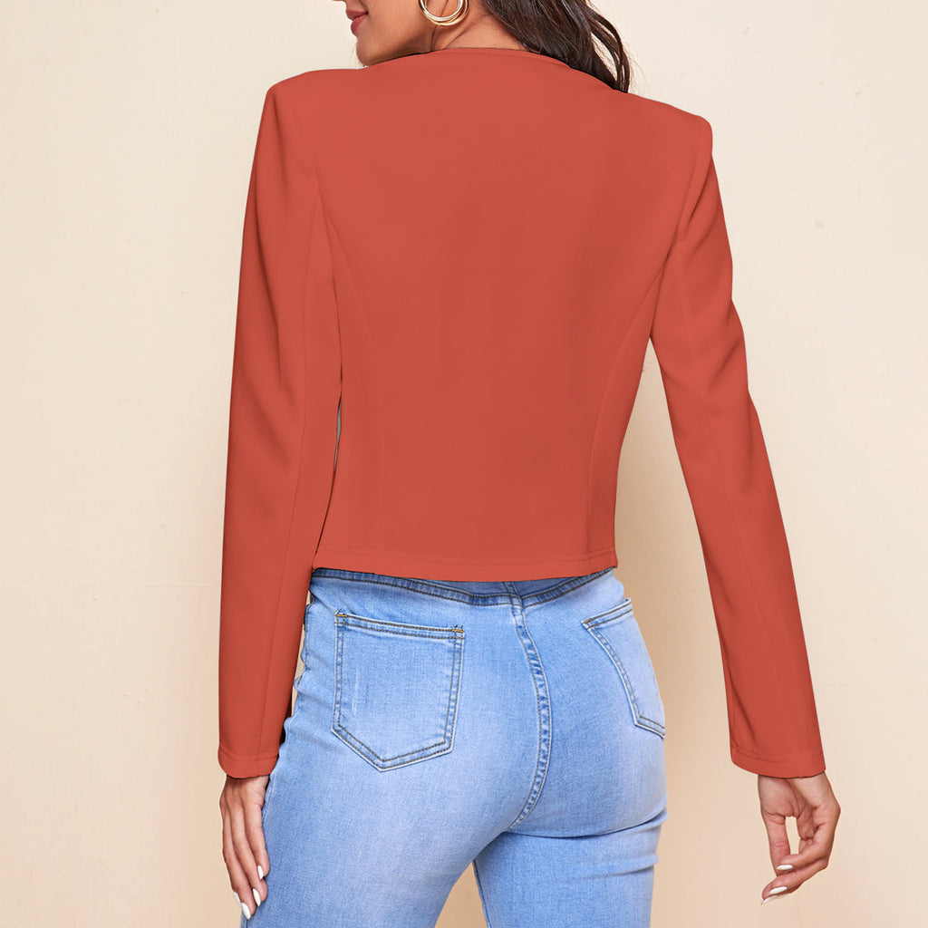 Valenzora | Plain color, long-sleeved, open-front jacket