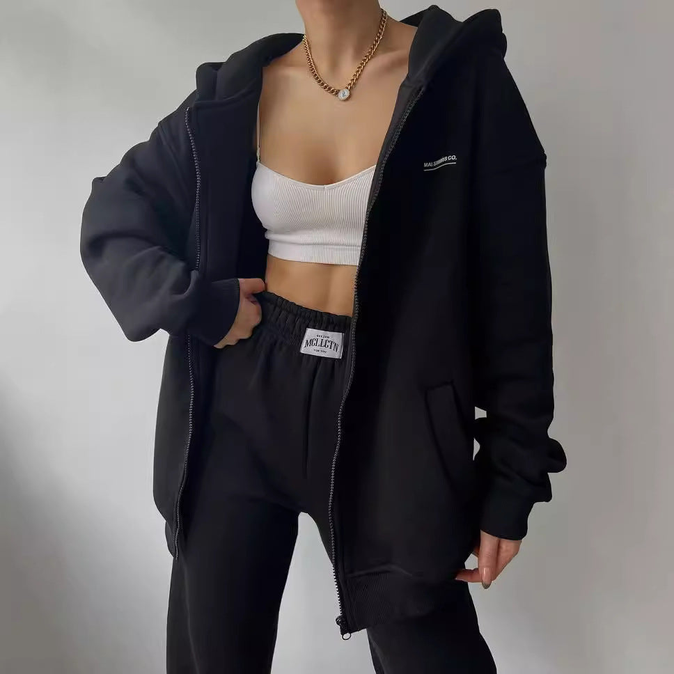 Damen Freizeit-Oversized-Kapuzenpullover mit durchgehendem Reißverschluss und praktischen Kängurutaschen, Größe S