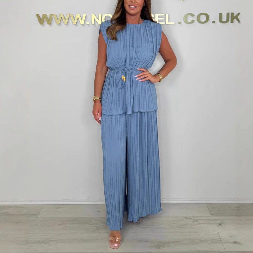 Valenzora | Elegant Pleated One-Piece Jumpsuit