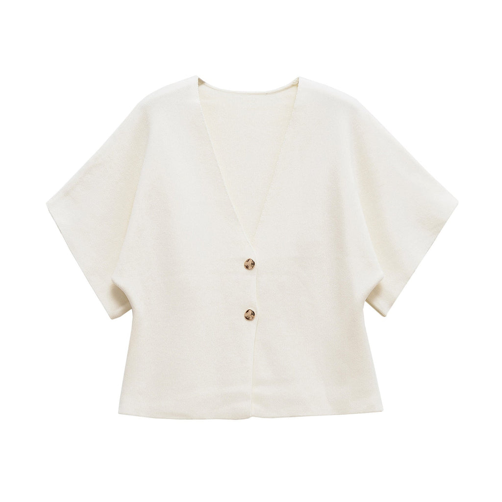 Damen-Leichtstrickjacke mit elegantem V-Ausschnitt und luxuriösen Knopfdetails, Größe S