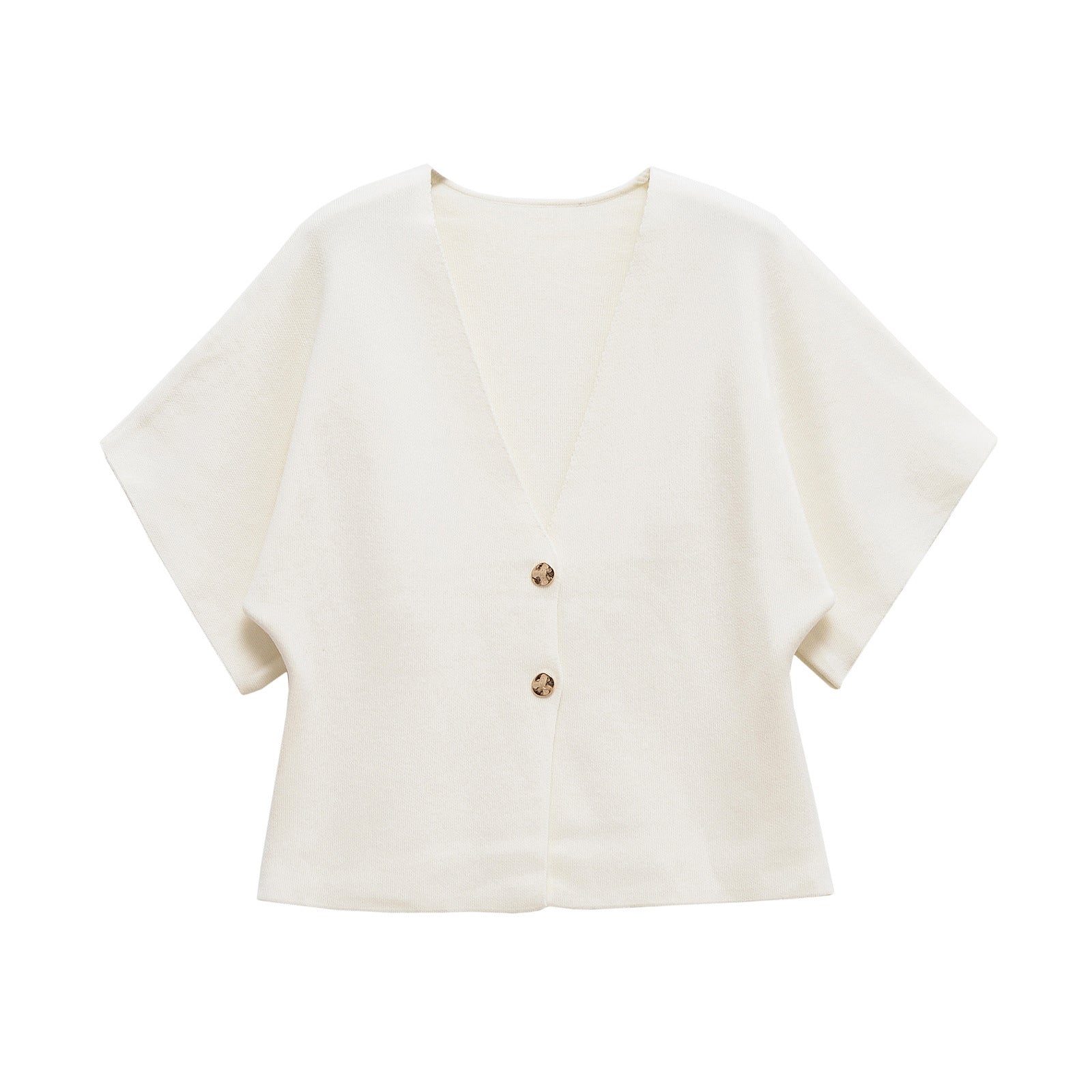 Damen-Leichtstrickjacke mit elegantem V-Ausschnitt und luxuriösen Knopfdetails, Größe S