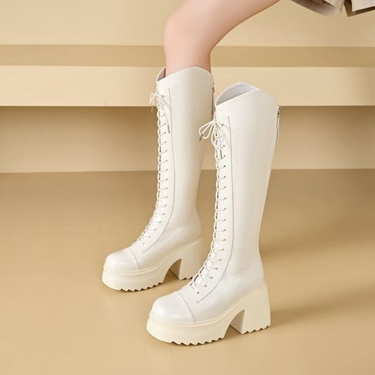 Valenzora | High Boots Women's Boots with Laces and Sturdy Heel