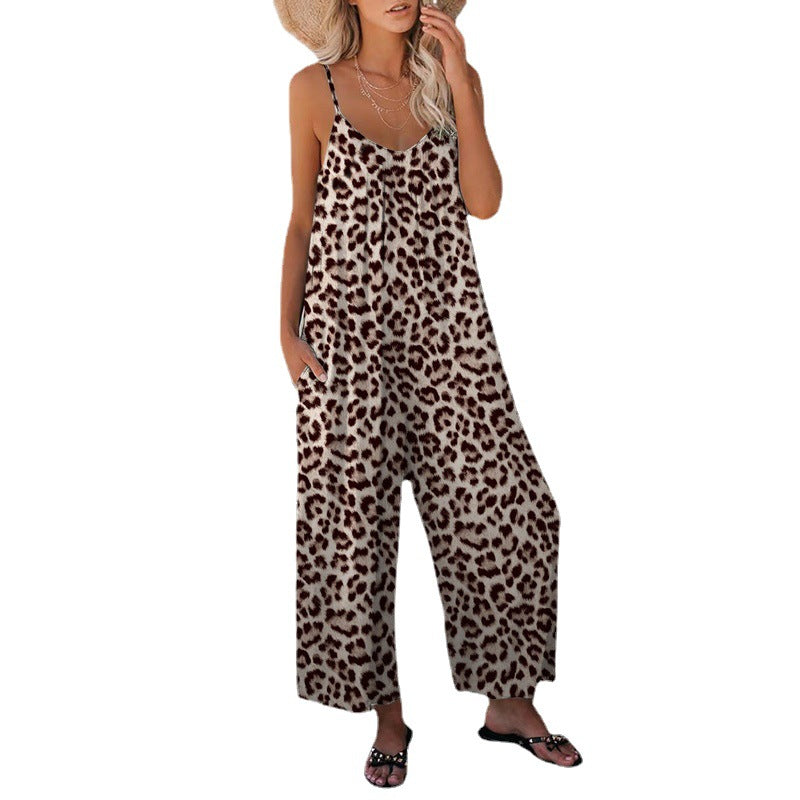 Valenzora | Leopard print bag, loose strap jumpsuit, overall