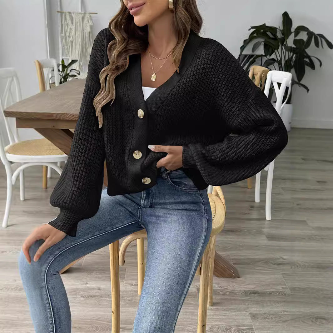 Lässiger Damen-Cardigan mit eleganter Knopfleiste und weitem Schnitt, Größe S