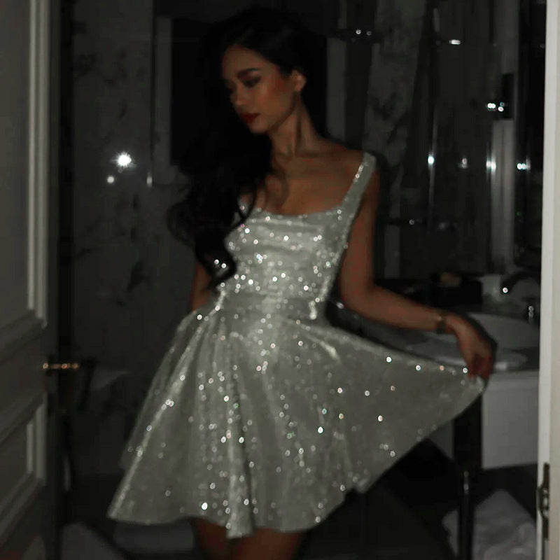 Women's A-line glitter dress, size