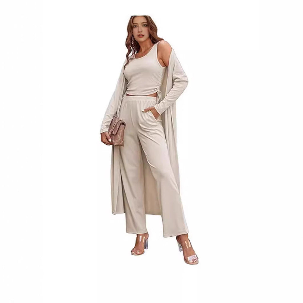 Valenzora | Knitted vest with pockets, three-piece set