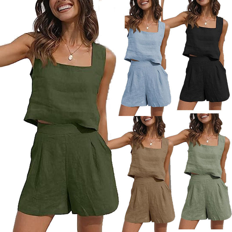 Women's Lightweight Summer Blouse and Shorts Set, Size