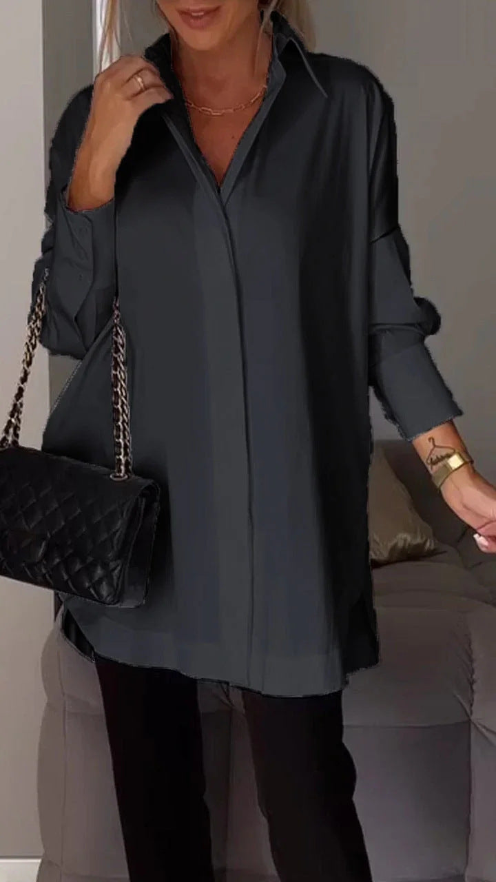 Valenzora | Einfaches Langarm-Pullover-Shirt