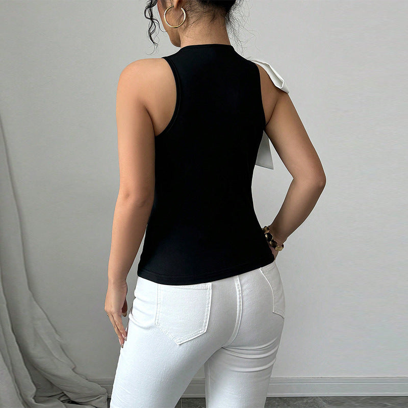 Damen-Tanktop mit eleganter Schleifenapplikation, Größe