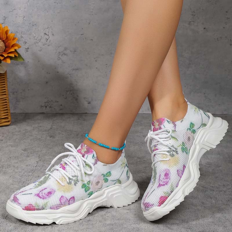 Valenzora | Casual sneakers with floral print