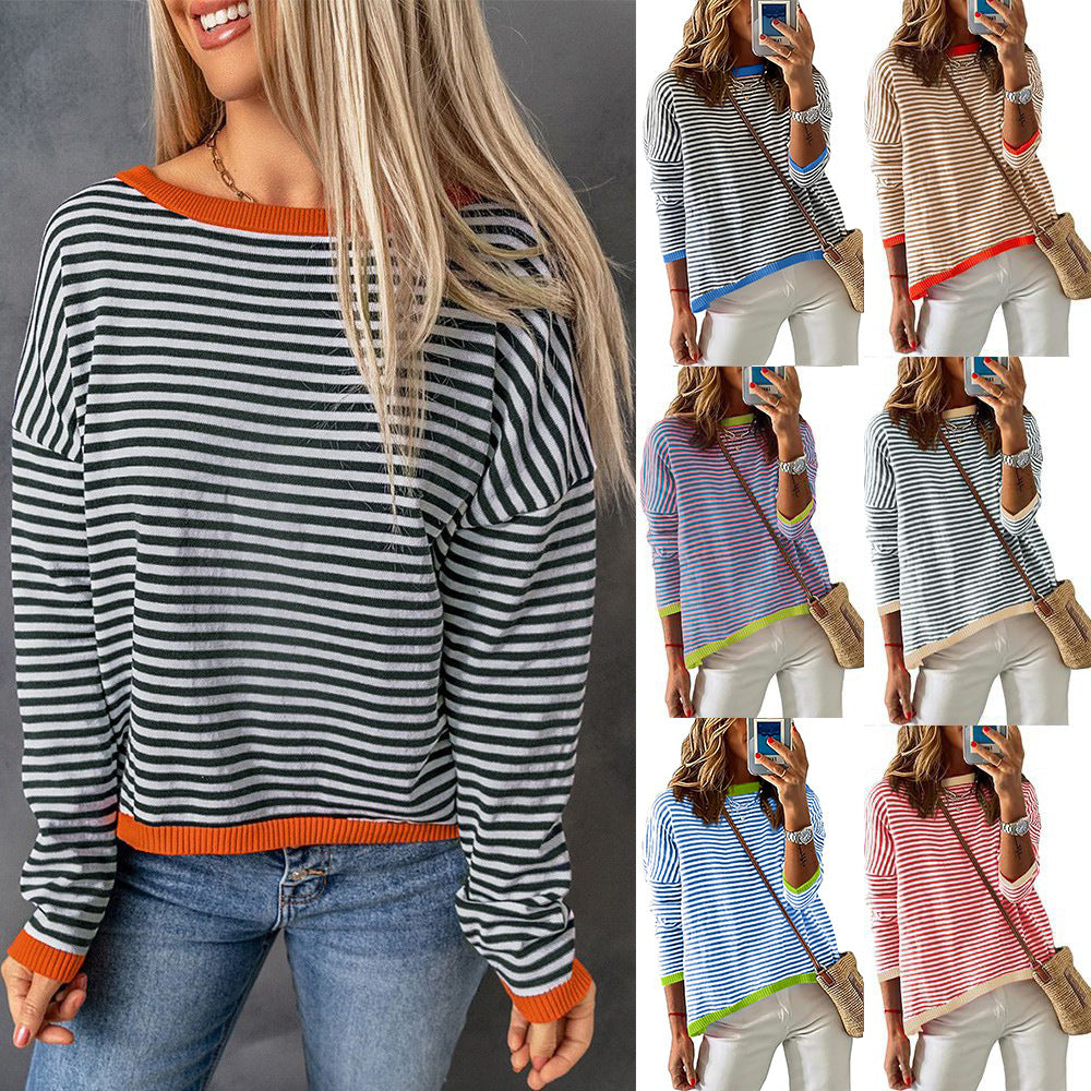 Women's casual striped sweater, size