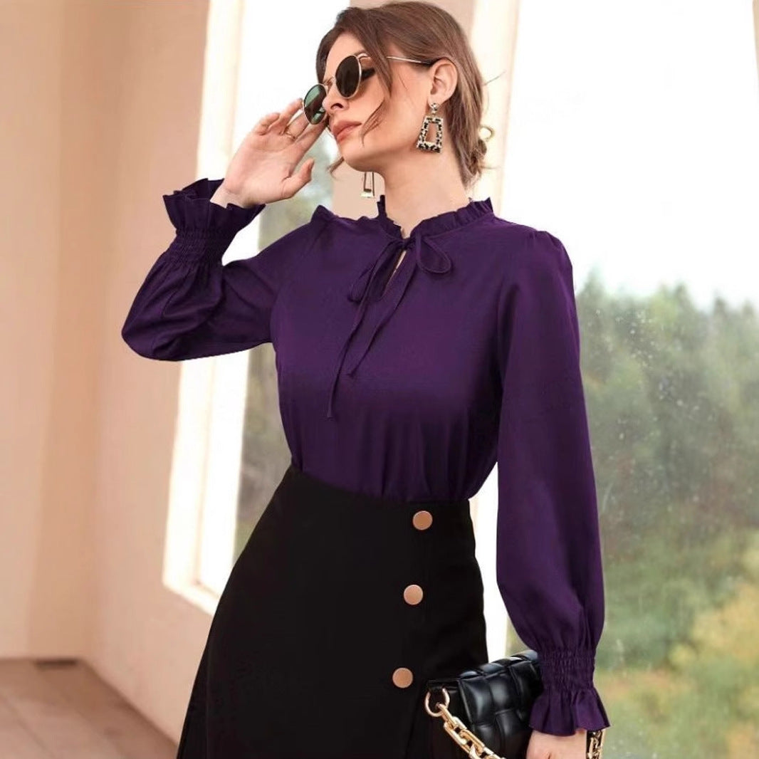 Valenzora | Satin long-sleeved shirt