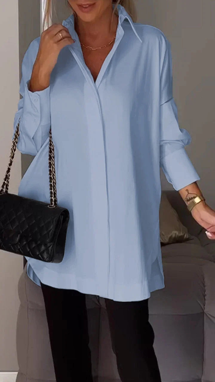Valenzora | Einfaches Langarm-Pullover-Shirt