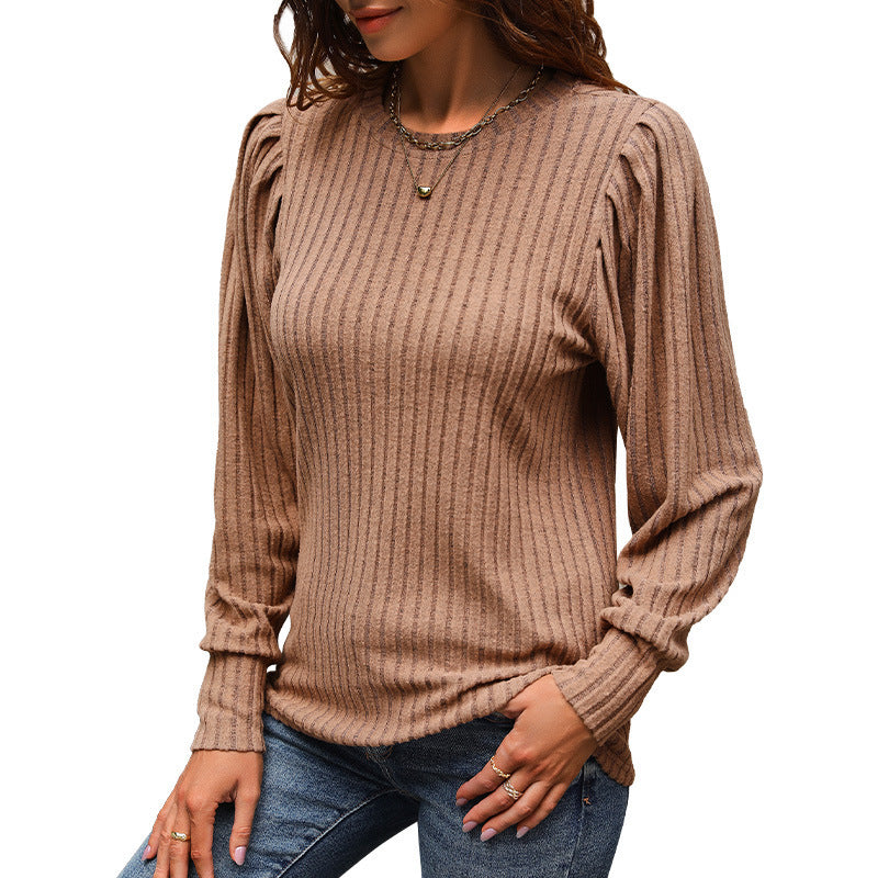 Damen-Strickpullover mit eleganten Rüschen und strukturierter Oberfläche, Größe S