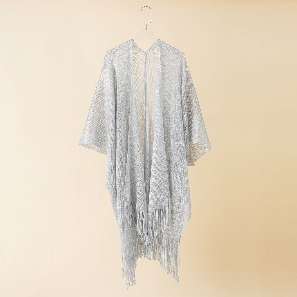 Women's fringed kimono in a transparent, airy fabric, size Valenzora