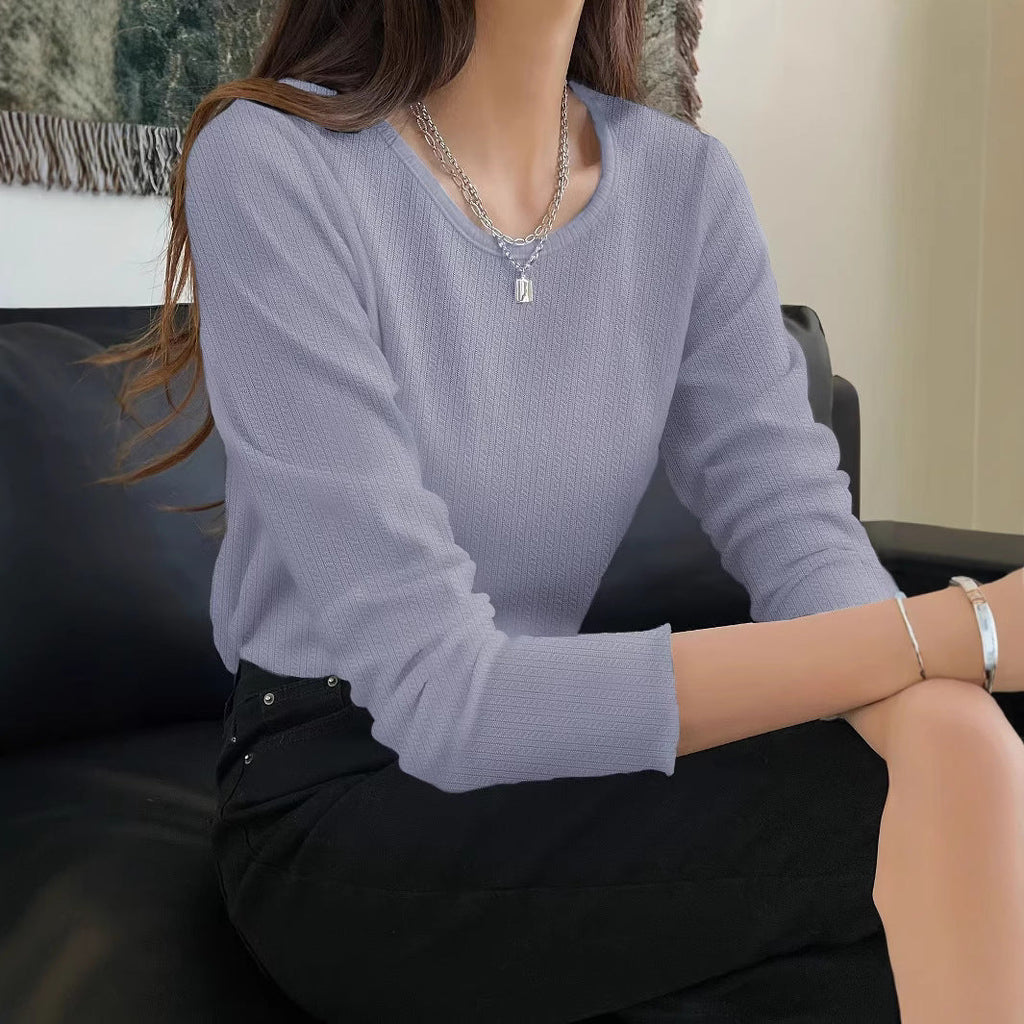Valenzora | Slim-Fit Versatile Long Sleeve Crew Neck T-Shirt
