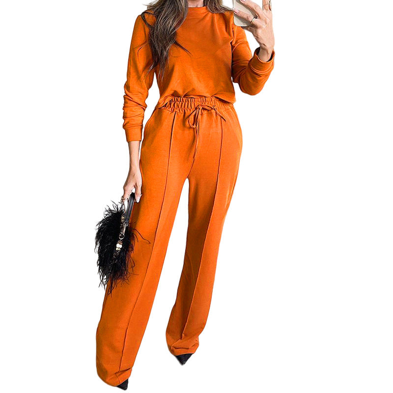 Women's elegant leisure set with high comfort and elastic waistband, size
