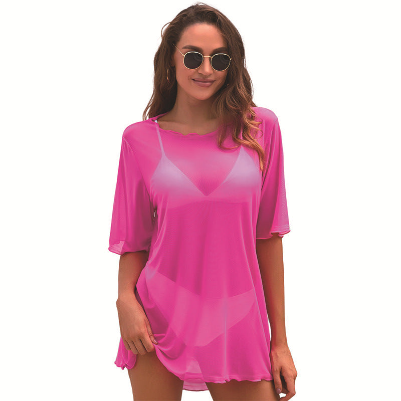 Women's beach cover-up with a relaxed fit, size