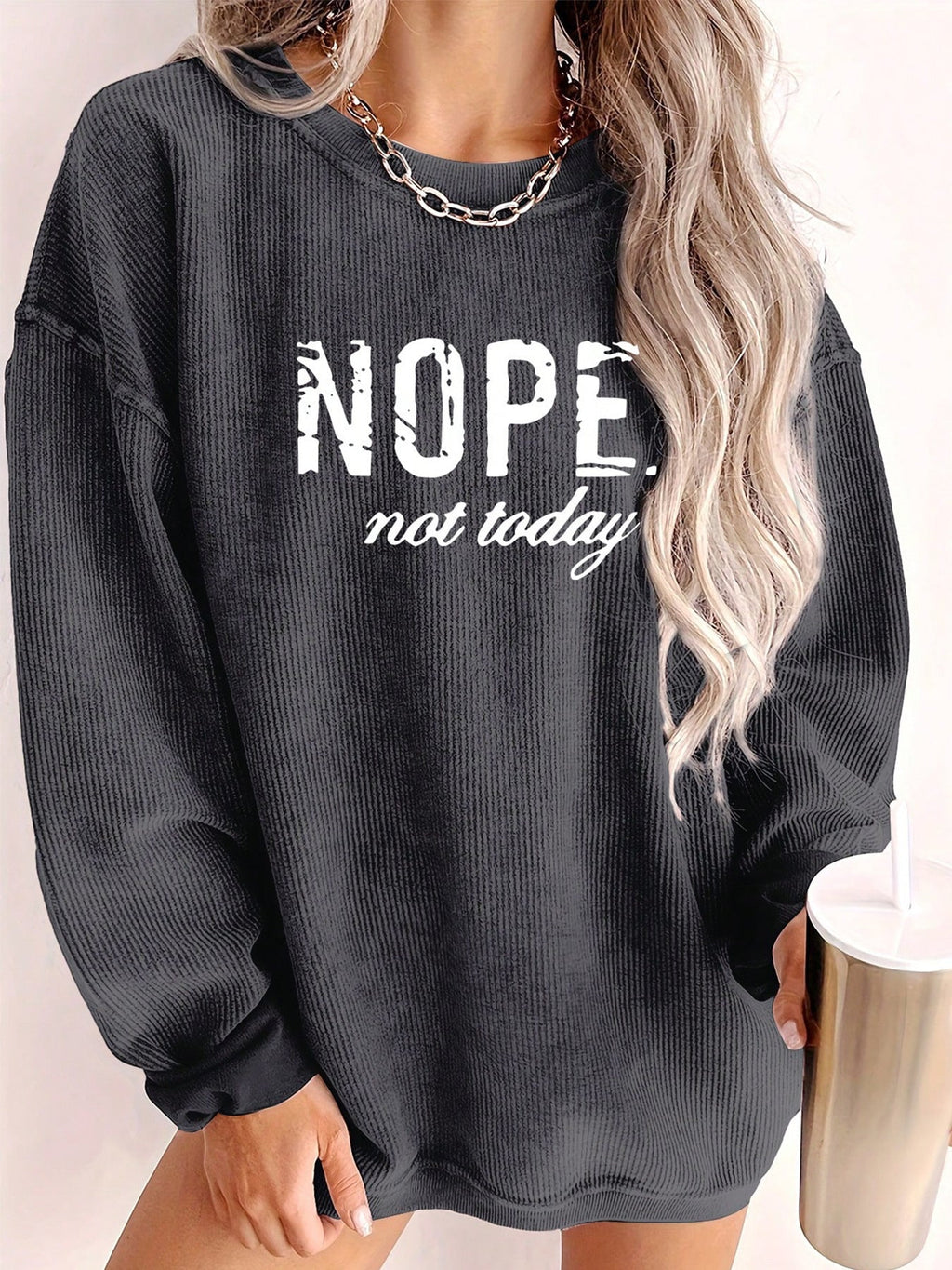 Valenzora | Fashion Print Loose Long Sleeve Tee