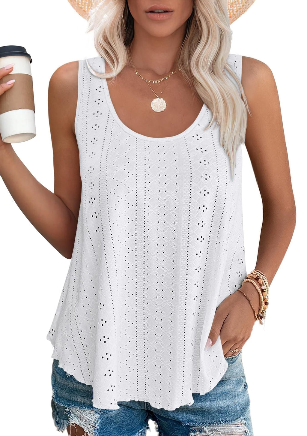 Valenzora | Round neck, loose sleeveless tank top