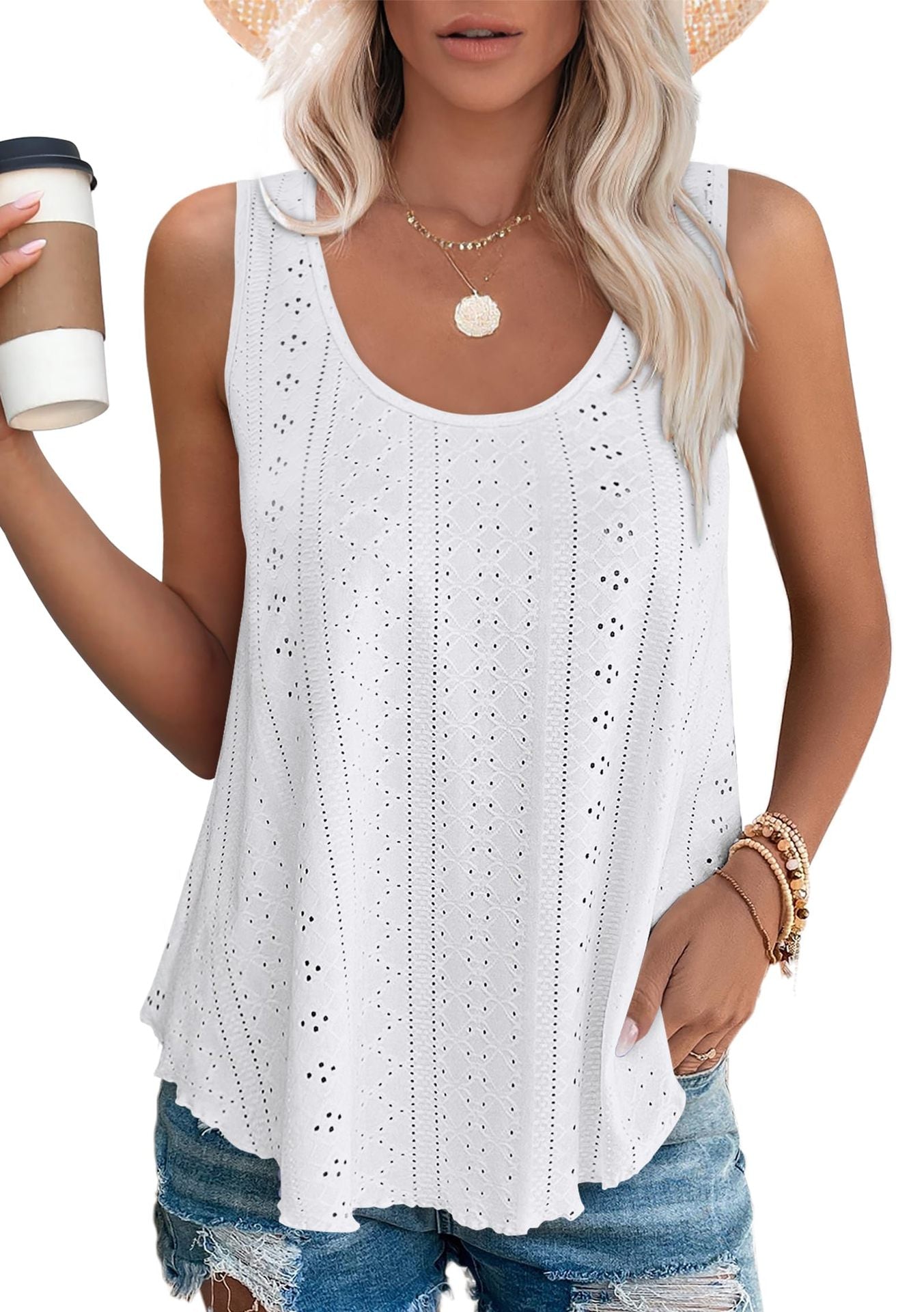 Valenzora | Round neck, loose sleeveless tank top