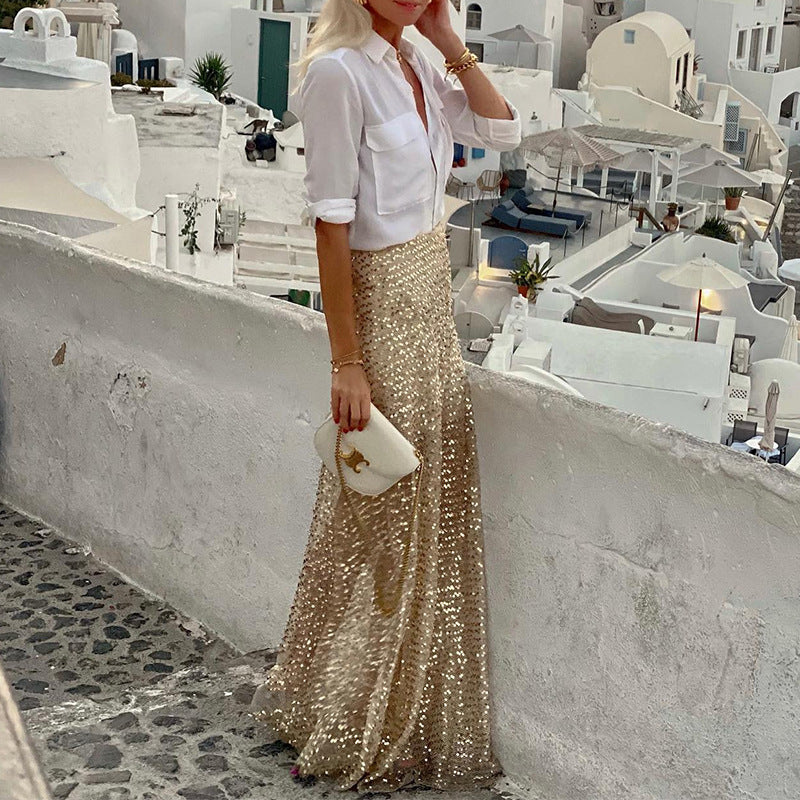 Valenzora | Sequined Long Skirt