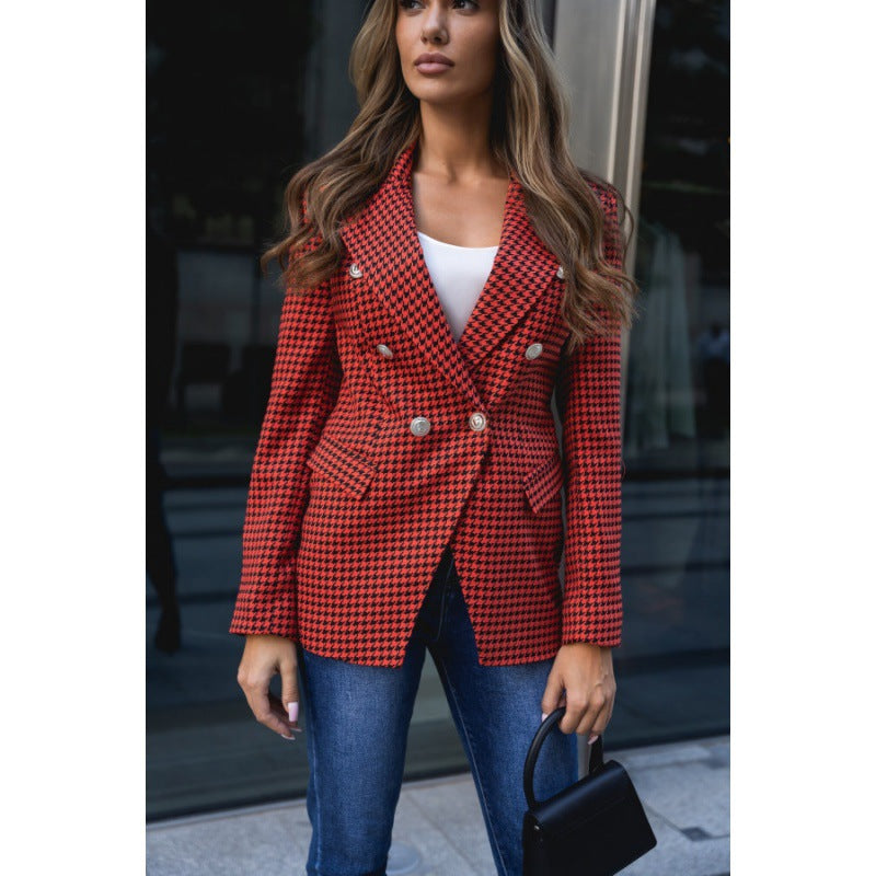 Valenzora | Rot karierte Jacke für Damen