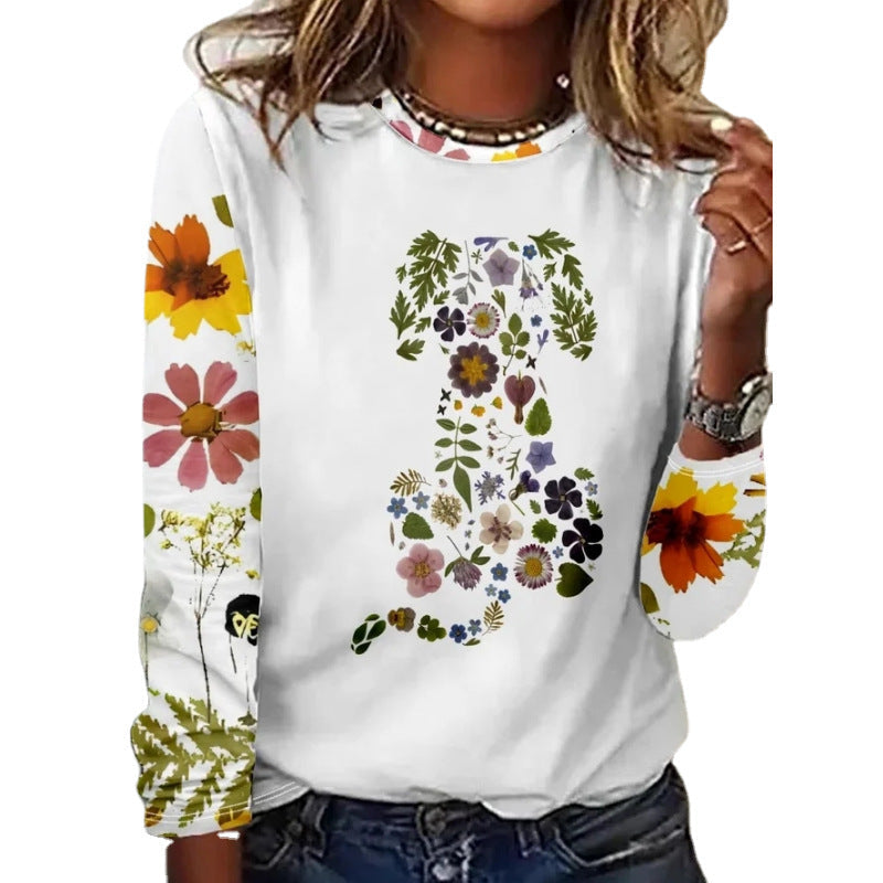 Valenzora | Florales Rundhals-T-Shirt