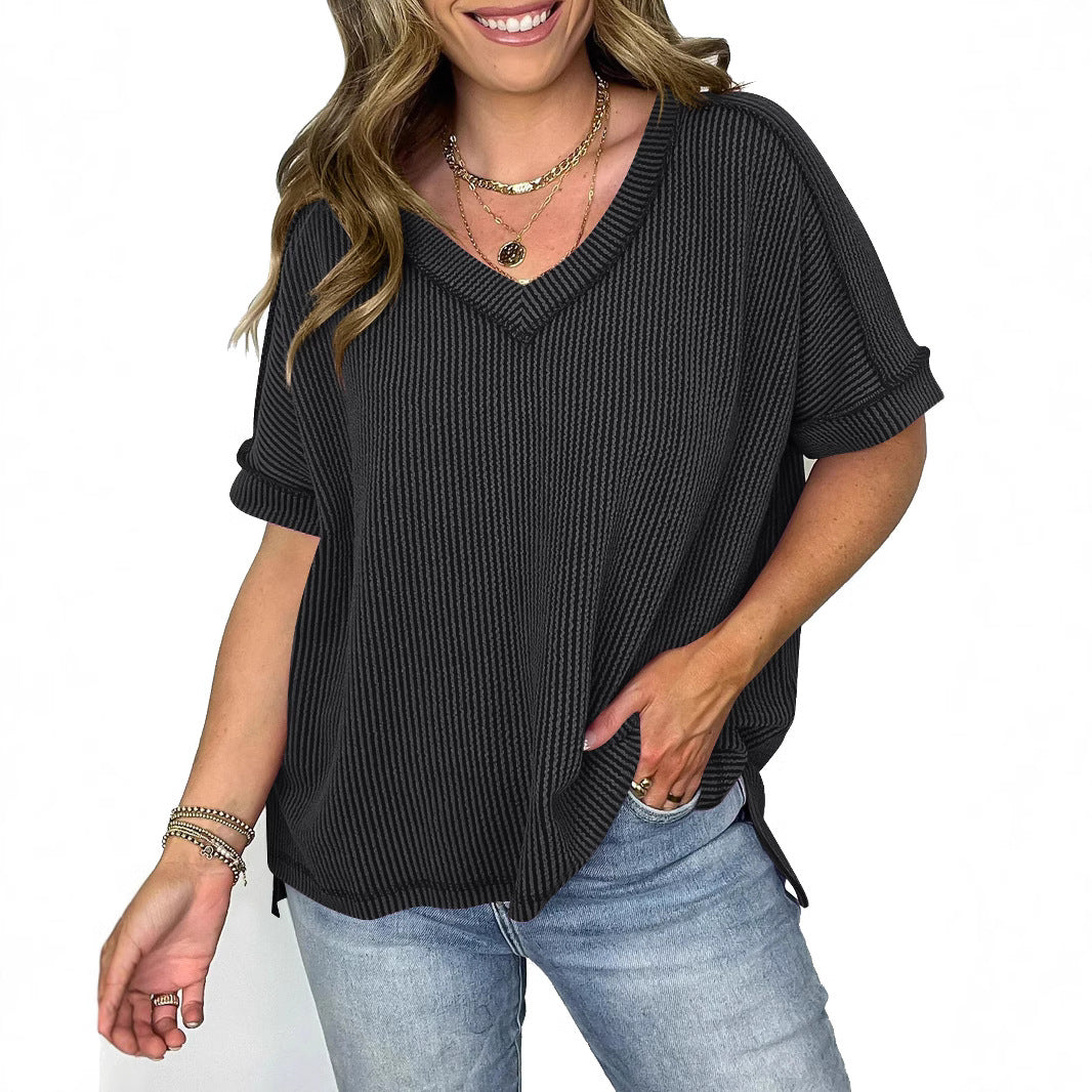 Valenzora | Short-sleeved V-neck top