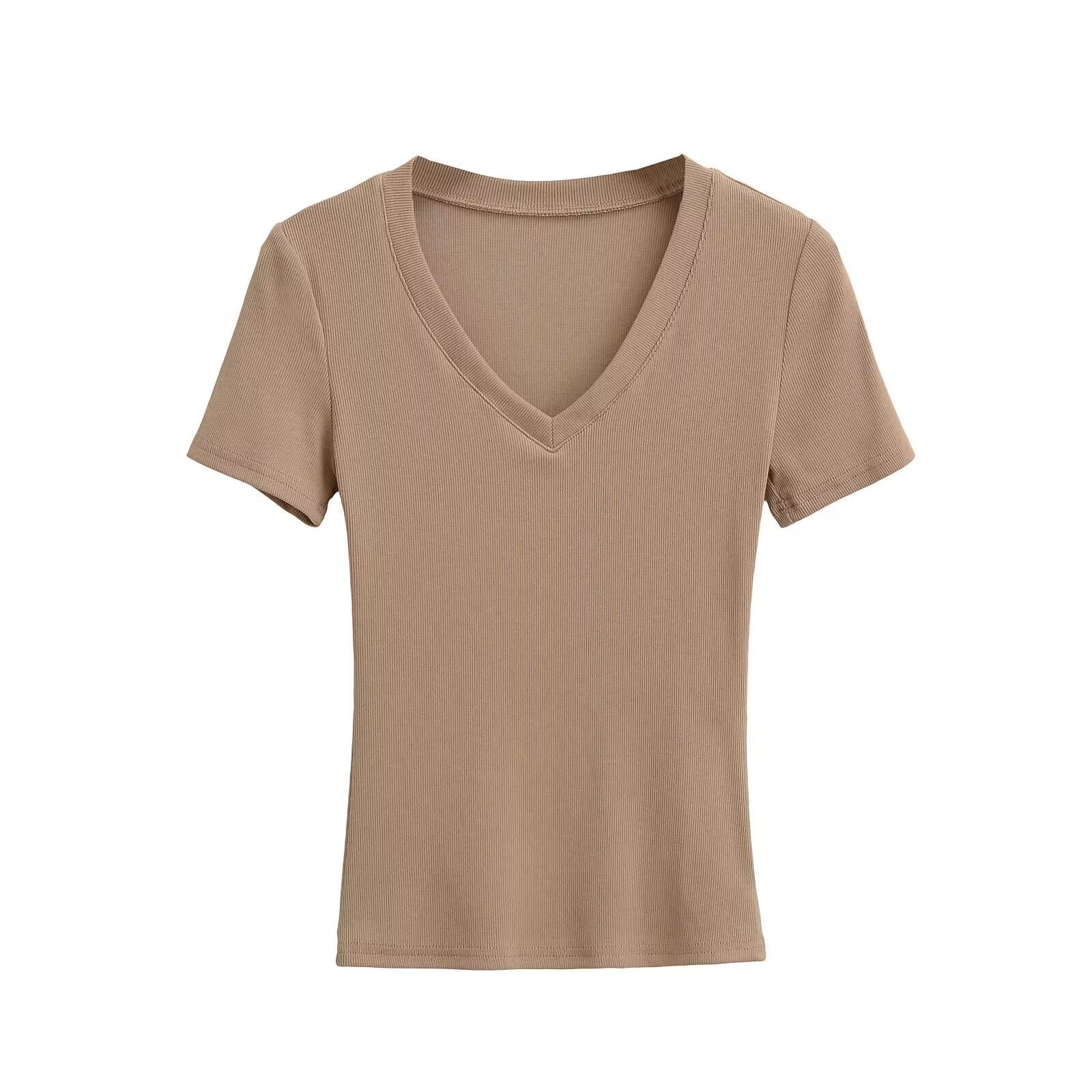 Women's V-neck T-shirt made of high-quality cotton with a comfortable fit, size [size missing]