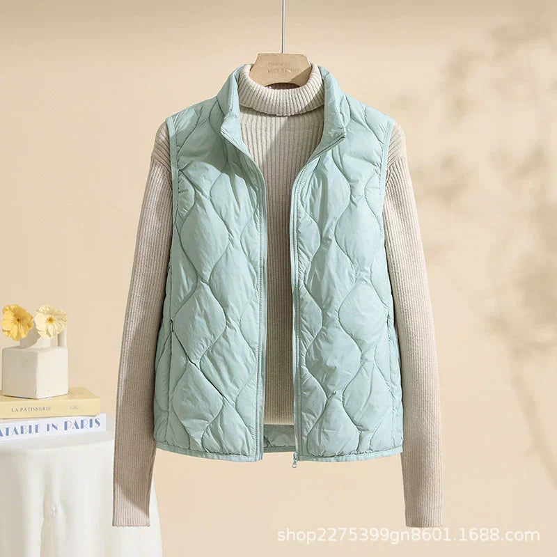 Women's quilted vest size