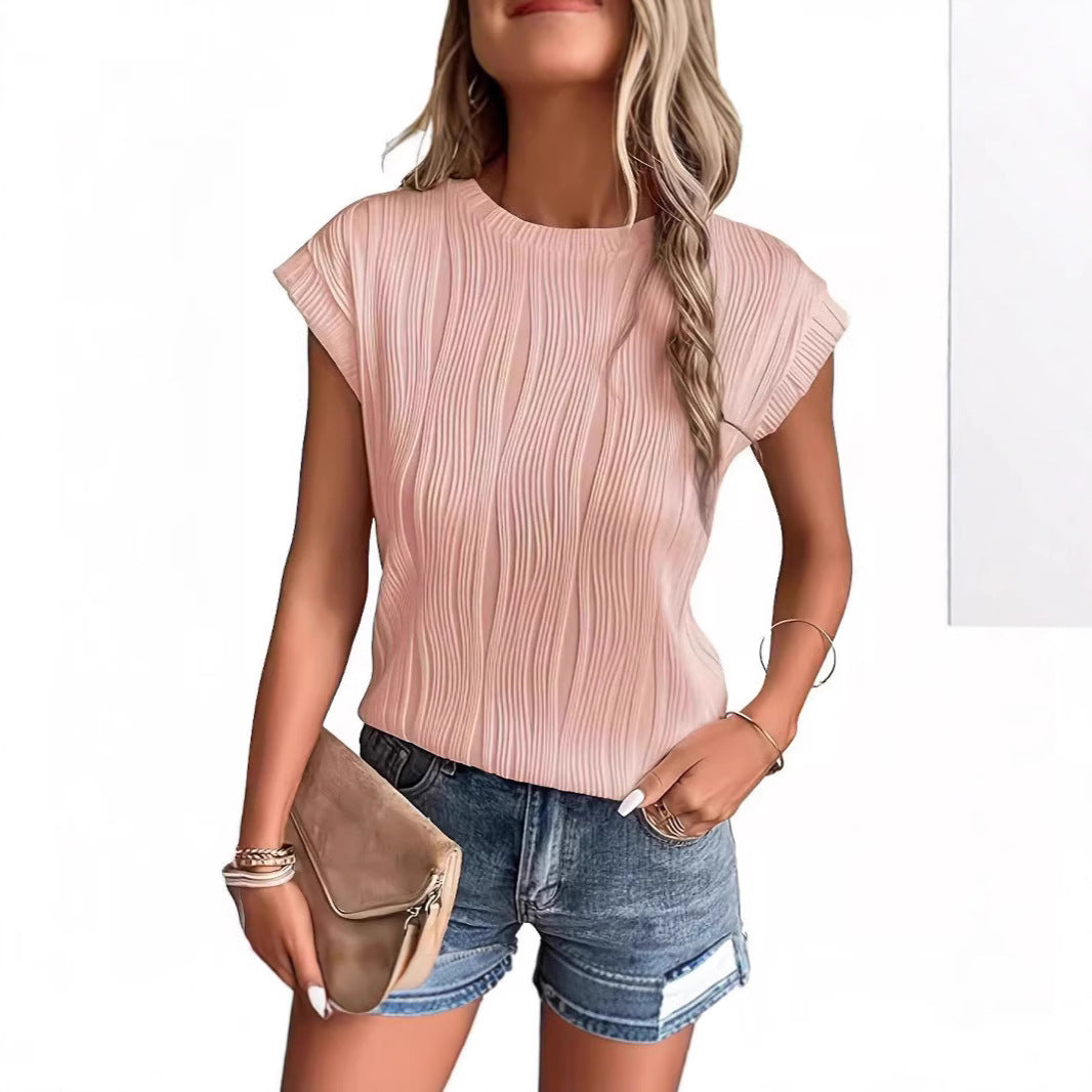Damen lässiges Faltenhemd mit modischem Schnitt und entspanntem Look, Größe S