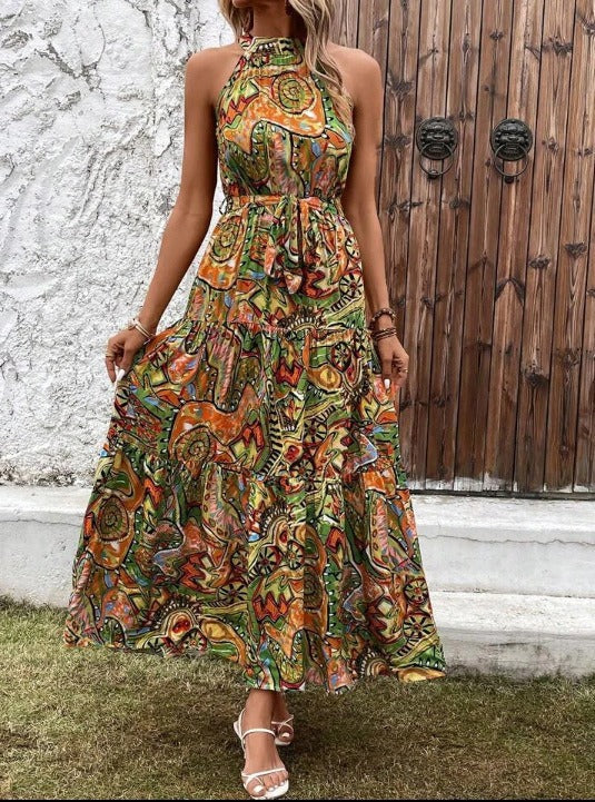 Valenzora | Vintage Bohemian Halter Dress