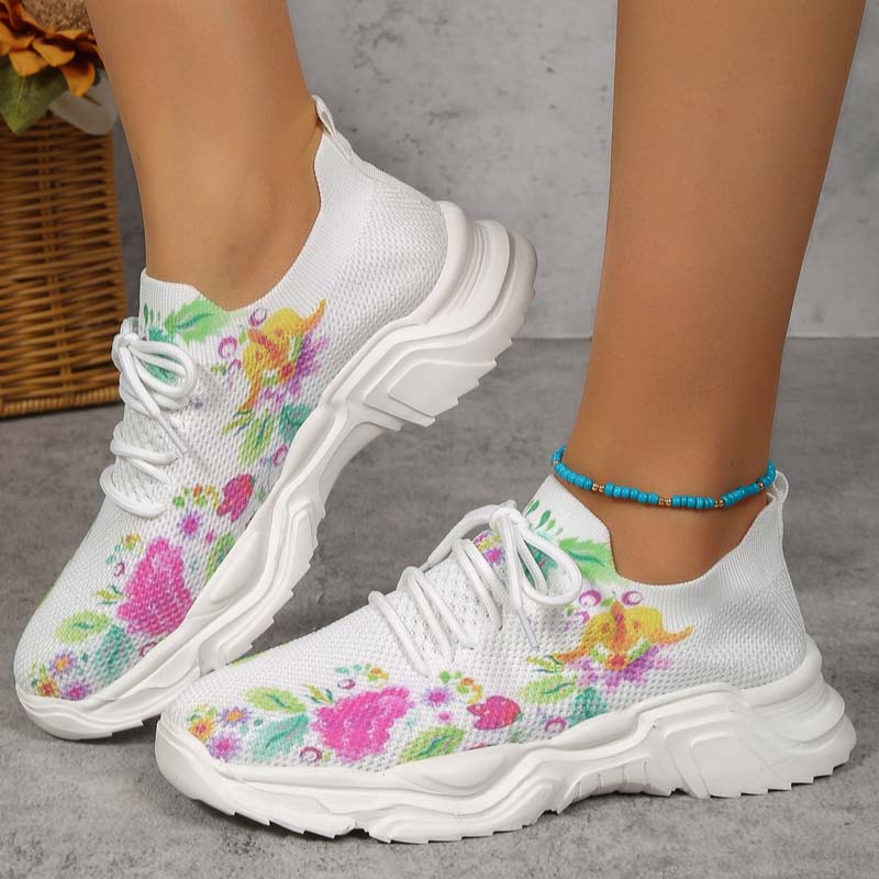 Valenzora | Casual sneakers with floral print