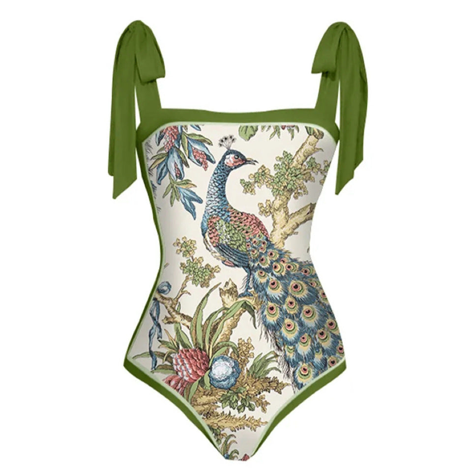 Women's wrap skirt with floral motifs and elegant bow appliqué, size Valenzora