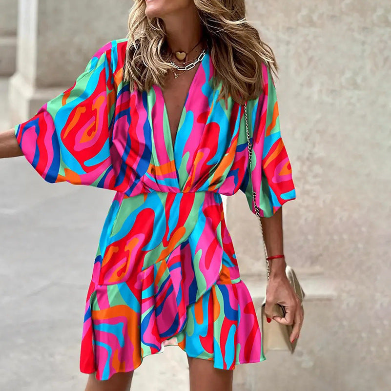 Valenzora | Elegant dress with batwing sleeves