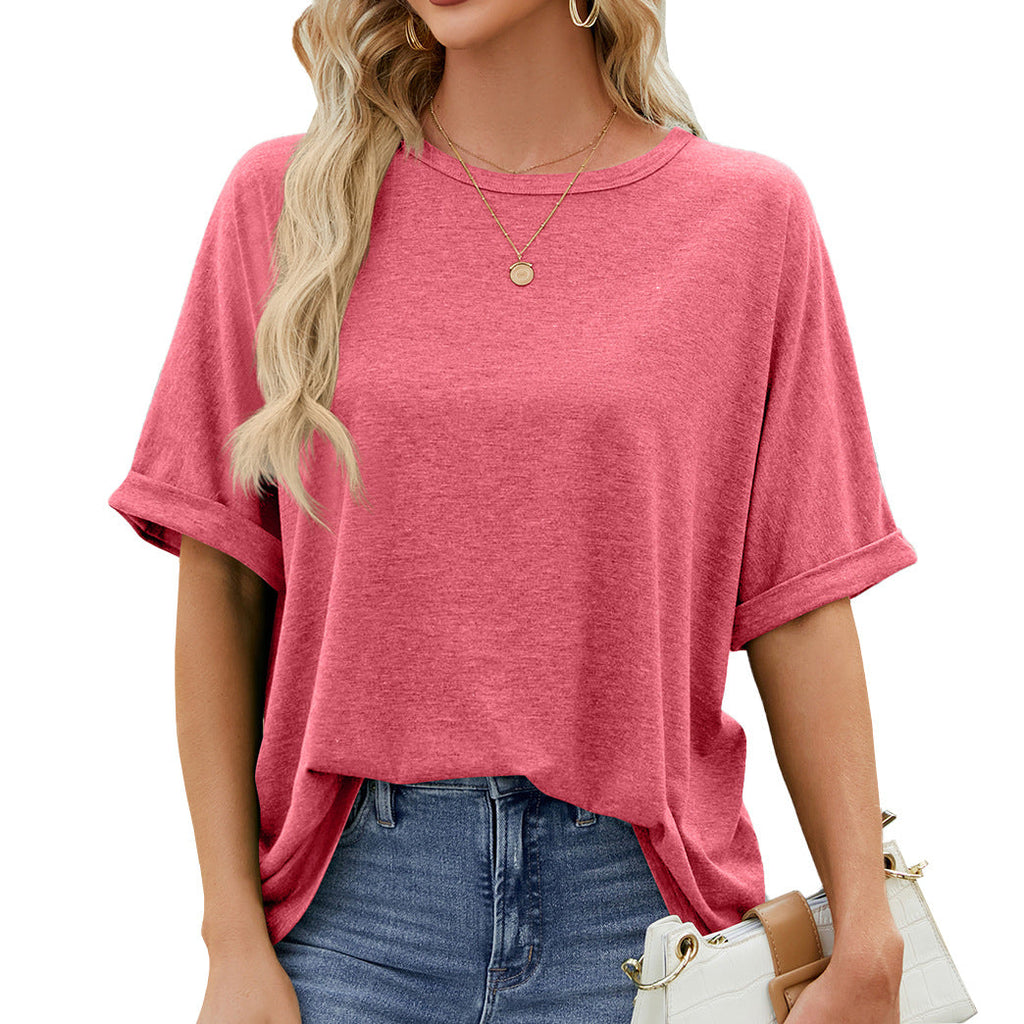 Valenzora | Plain short-sleeved casual loose T-shirt