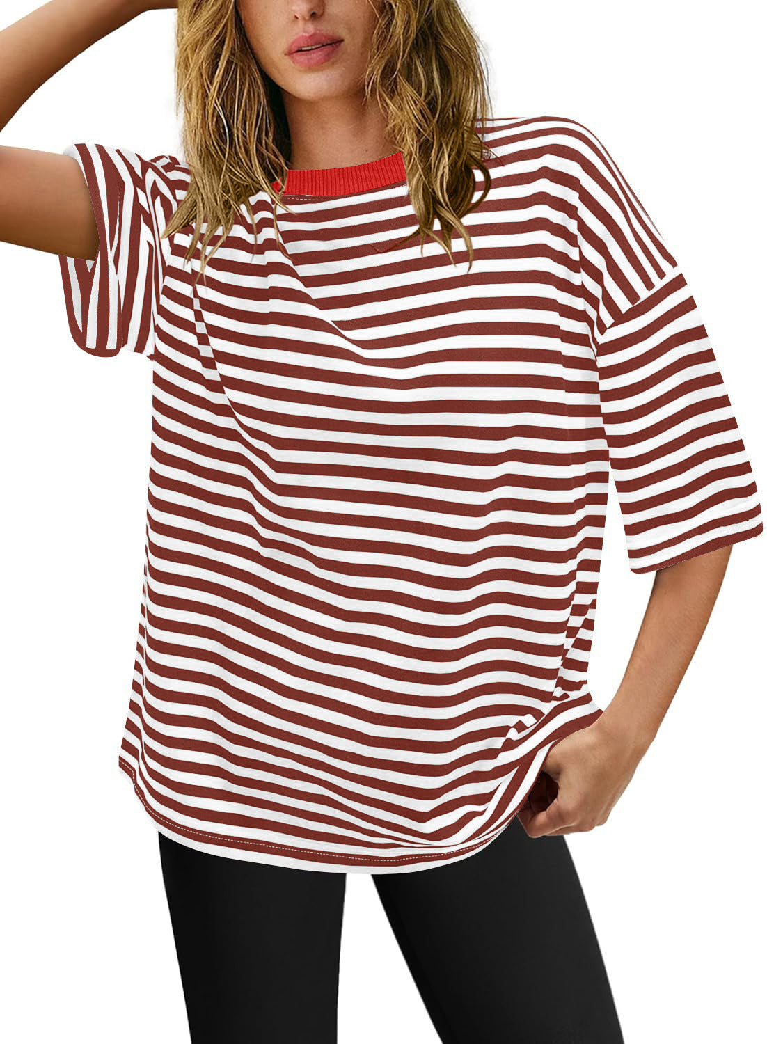 Women's Plus Size Striped T-Shirt Size