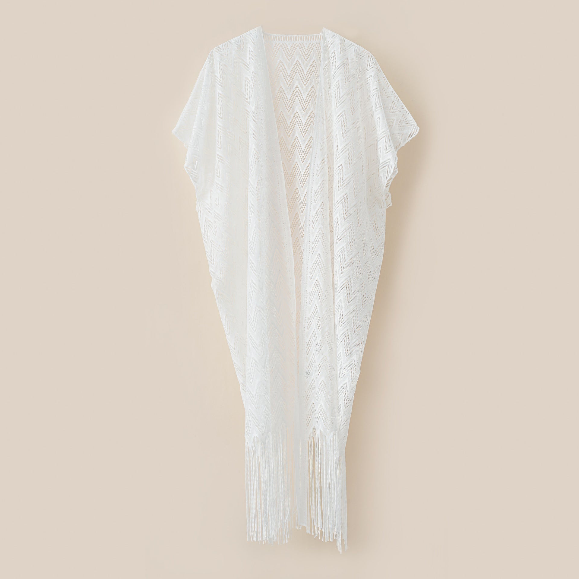 Damen eleganter und luftiger Kaftan mit Fransenabschlüssen Drune