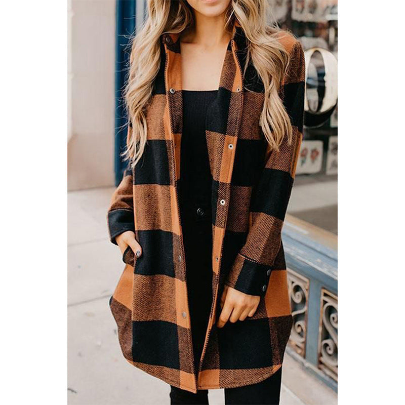 Valenzora - Women's plaid flannel jacket for rustic charm