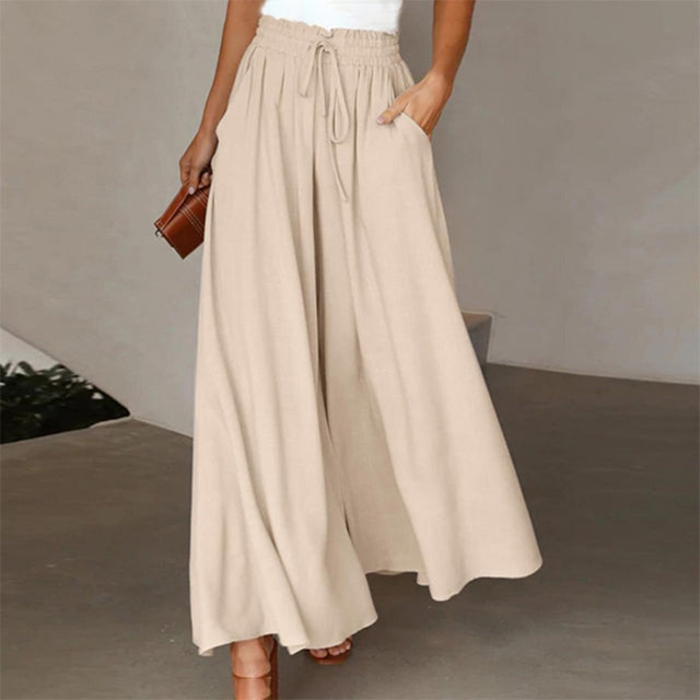 Valenzora | Lightweight women's wide-leg linen trousers for spring and summer