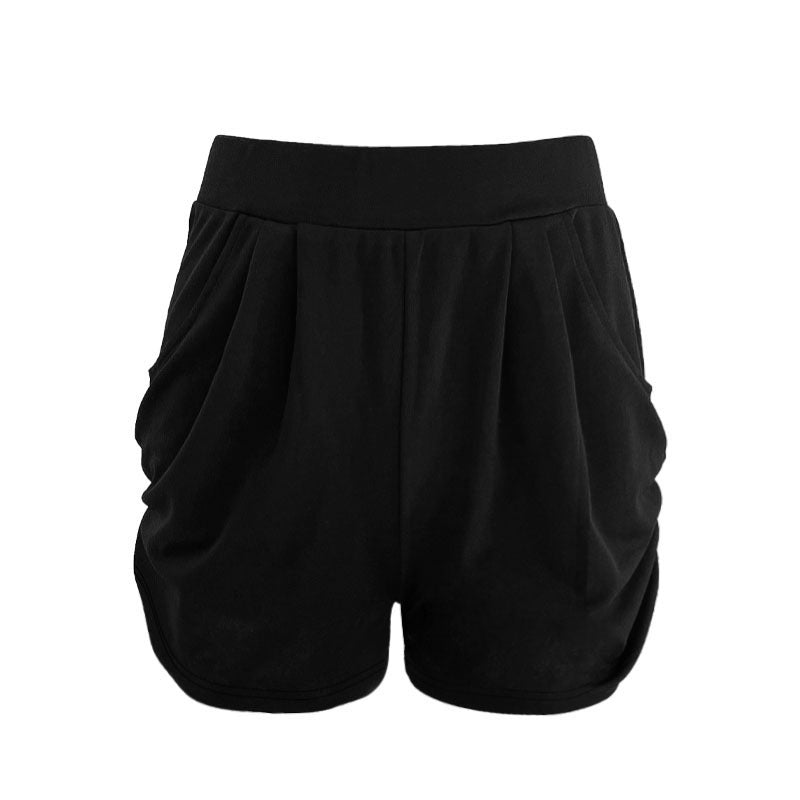 Women's pencil shorts with high waist and side pockets, size